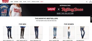 Trang chủ website Levi’s